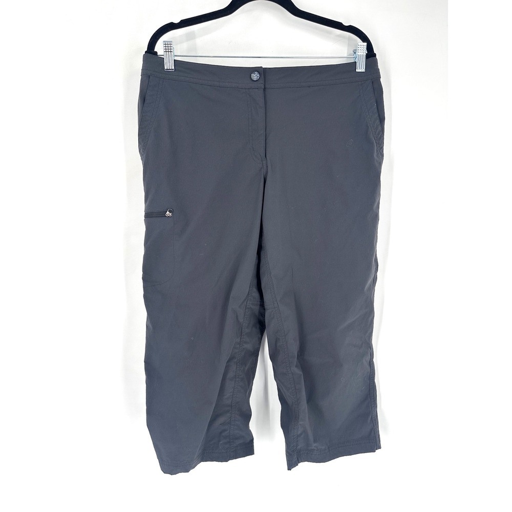 LL Bean‎ Women's Black Cargo Capri Pants Size 14 Regular Hiking Gorpcore